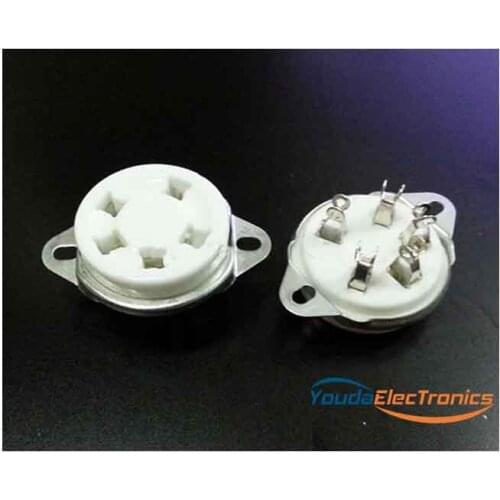1 PC Silver plated GZC5-2 5pin Plated Audio Vacuum Valve Tube socket for 807 FU-7 WE272A