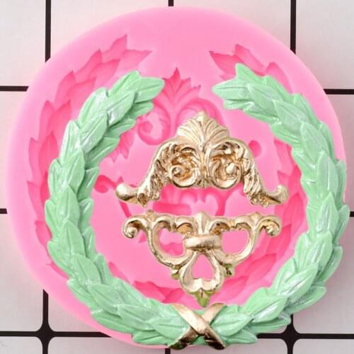 Flower Wreath Relief Border Silicone Mold Wedding Garland Fondant Cake Decorating Tools Chocolate Gumpaste Moulds Candy Molds