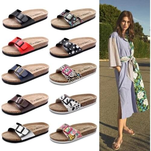 Cork Slippers Women Summer New Fashion Sandals Travel Beach Shoes Wear-Resistant Thick Soles Womens Shoes Flats Women Sandals