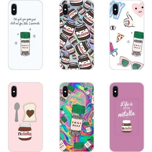 For Samsung A10 A30 A40 A50 A60 A70 M30 Galaxy Note 2 3 4 5 8 9 10 PLUS Silicone Case Cover funny Chills Pills Chocolate Nutella