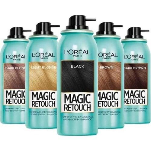 Loreal Paris Magic Retouch Instant Root Covering Whites For Concealer Spray Temporary Gray Coverage Blonde Brown Black 75 Ml