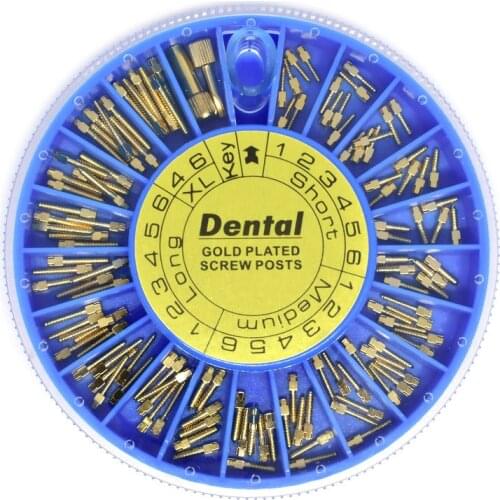 Dental instrument Golden Plated Screw Post 120pcs&2Key Dental Screw Post for dentist Supplies dental materials