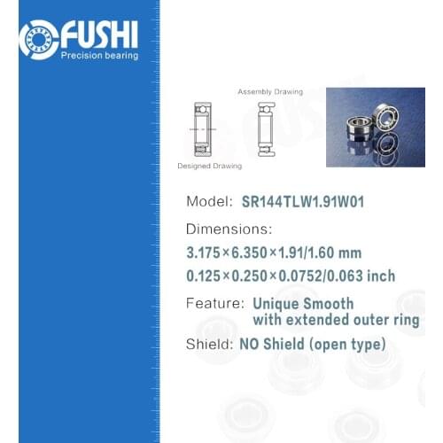 Dental Bearing SR144TLWL1.91W01 (4 Pcs ) ABEC-7 P4 Handpiece Turbine High Speed SR144 TL WL1.91 W01 Dental Drill Bearings