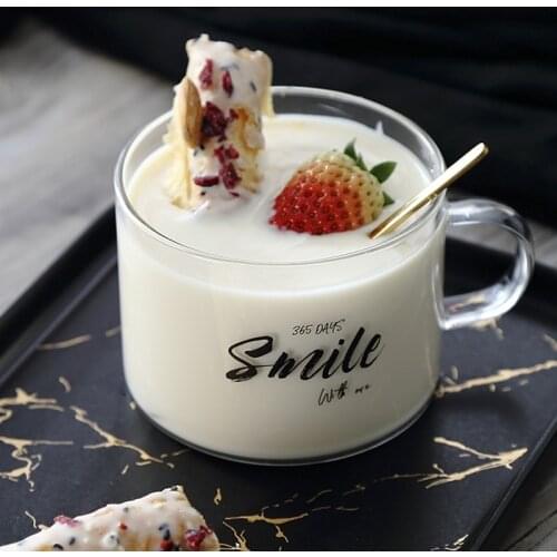 New Creative ins 300/400ml cold heat resistant can glass ice coffee coke water cup milk juice drink tea shop breakfast cup