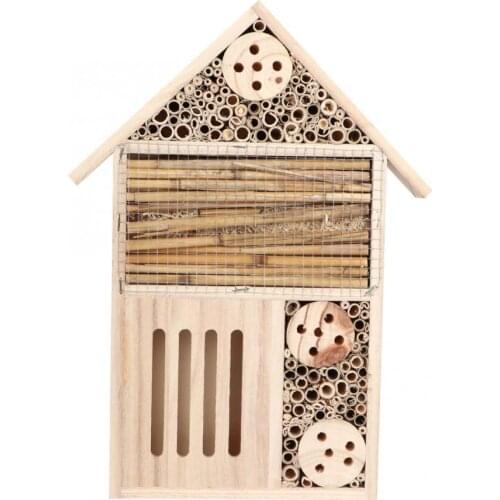 Garden Outdoor Wooden Insect Bee House Wood Bug Room Shelter Nesting Box Decoration Insect Cage