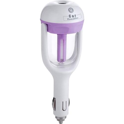 Car Air Humidifier Diffuser Essential Oil Ultrasonic Aroma Mist Purple