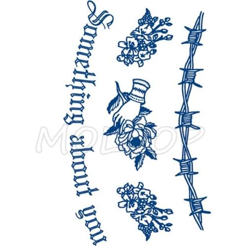 Juice Tattoo Sticker Rose Flower English Waterproof Temporary Makeup Fake Tattoos for Woman Men New Style Lasting To 5 -15 Days