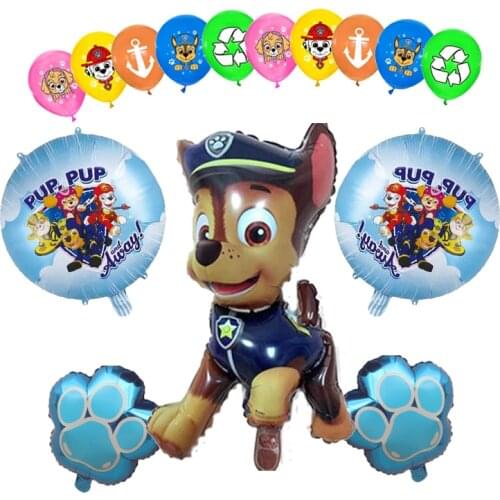 Paw Patrol Birthday Balloons Chase Skye Rubble Patrulla Canina Figure Balloon Boys Girls Party Deco Gift Set Toys For Children