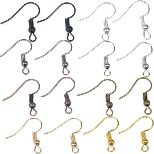 100pcs/lot 20*17mm Iron Ear Hook Clasp With Bead Hooks Earrings Wire Jewelry Findings Supplies DIY Jewelry Making Accessories