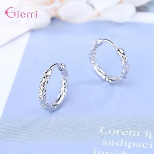 Top Quality 100% Real Silver 925 Earring For Women Girl Delicate Round Pattern Earring Geometric Jewelry Gifts
