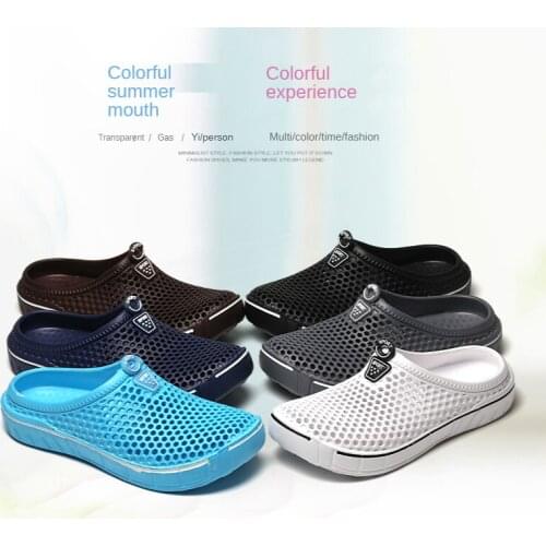 Women Slippers For Summer Breathable Shoes Plus Size 45 Flats Men Slippers Light Male Sandals PU Unisex Sandals 2021