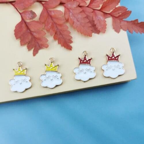10 Pcs/Set New Crown Cloud Charm Enamel Pendant Necklace Fit DIY Bracelet Jewelry Making Decoration Fashion Accessories Gifts
