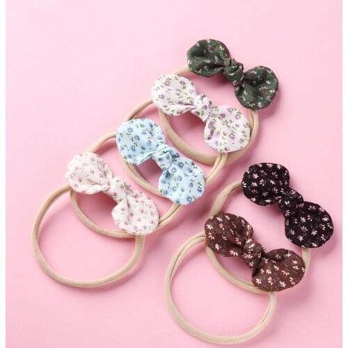 12 pcs/lot , Floral Knot nylon headband, Mini Knot Bow Baby Headbands, Baby Shower Gift Photo props