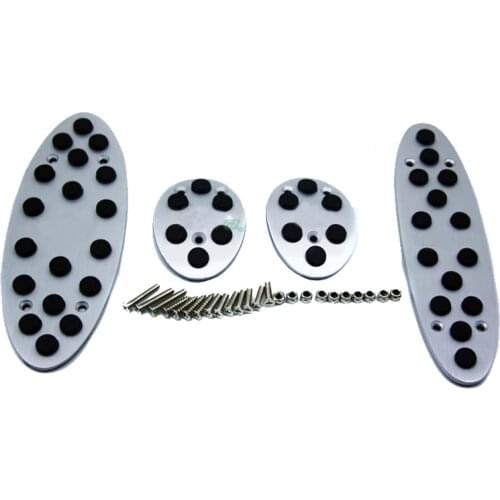 4Pcs MT Gas Fuel Brake Footrest Pedal Plate Pad AT for BMW MINI COOPER 2007-2016 With Logo