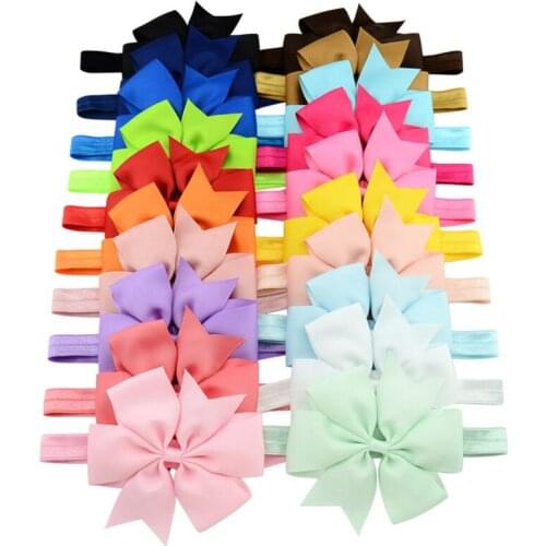 40pcs/lot 7 inchs(11CM) Baby Ribbon Bow Headband Bowknot Headbands Hair bands Hair Ties Hair Accessories