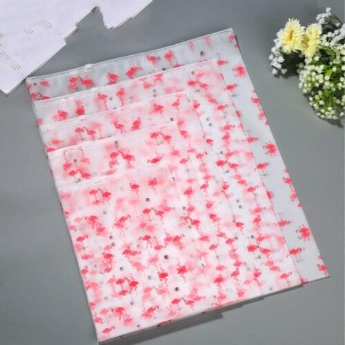 50pcs Underwear clothes zipper ziplock sealed storage bag Spot flamingo waterproof travel packaging bags large plastic pouch