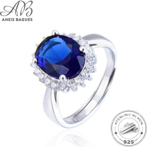 Aneis Bagues High-quality Sapphire Gemstone Ring For Women Wedding Engagement Jewelry 925 Sterling Silver Fine Jewelry Wholesale