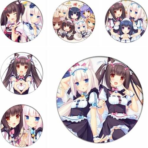 Anime NEKOPARA OVA Cosplay Backpack Badges Vanilla Cat Chocolate Brooch Pins Azuki Icon Collection Breastpin for Birthday Gift