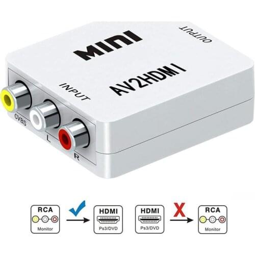 AV/RCA CVBS To HDMI-compatibe Adapter 1080P Video Converter MINI AV2HDMI-compatible Adapter Converter Box For HDTV Projector