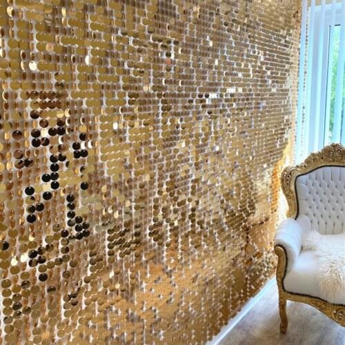 50pcs 30cm*30cm White/Transparent Background Boards with Round Light Gold Sequins For Stage Backdrop Panels