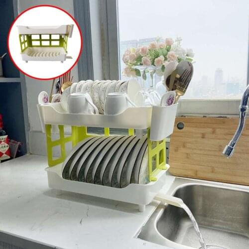 Large Dish Rack Drainer 2 Tier Cutlery Draining Holder Kitchen Tableware Storag товары для кухни для удобства полка shelf