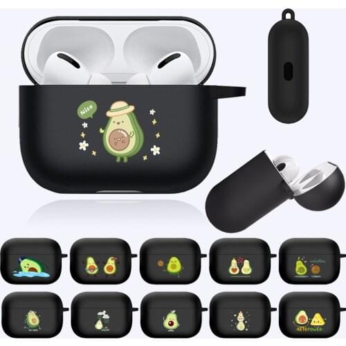AirPod Cases for Apple AirPods Pro A2084 A2083 Soft Silicone Bluetooth Wireless Earphone Cover Avocado Pattern Headphone Case