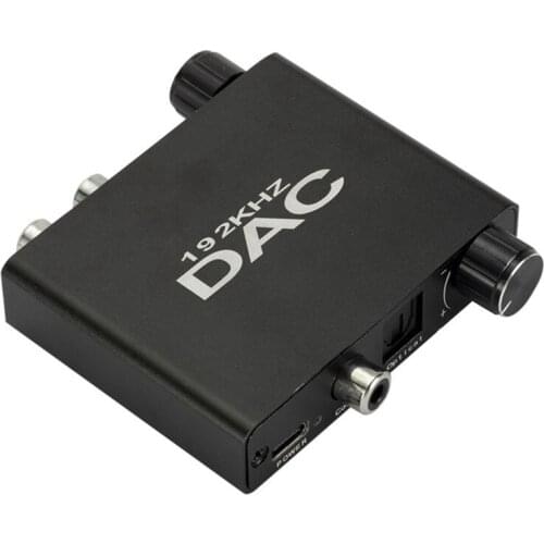 Digital To Analog Audio Converter Optical Fiber Conversion Analog Digital Dac Audio Converter 192Khz With Knob