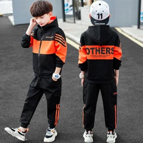 Zipper Spring Summer Childrens Clothes Baby Boys Coat + Pants 2pcs/Set Kids School Beach Outdoor Teenage Clothing High Quality