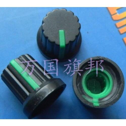 Delivery. Free potentiometer knob environmentally friendly plastic knob high 15MM diameter 15MM black green