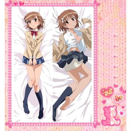 Anime Cartoon Toaru Kagaku no Railgun Double-Sided Bolster Hugging Pillow Case Cover Pillowcase Peach Skin 2 Way / WT No.5022