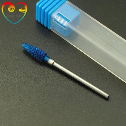 EasyNail~1Pc Blue Tungsten Carbide Nail Drill Bits Nano Coating Burrs Nail Electric Rotary Manicure Cutter Nail Clean Accessory