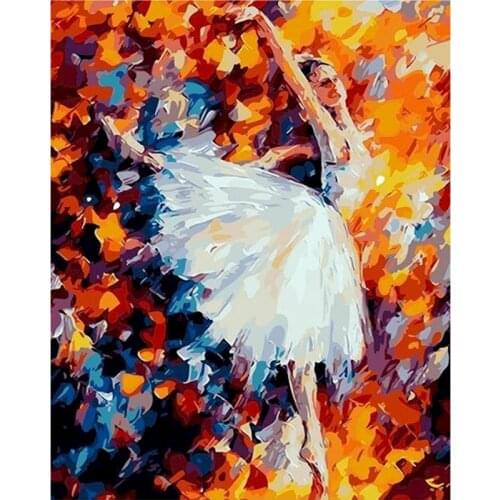 GATYZTORY Ballerina dancer Painting By Numbers Hand Painted Framed Diy Gift For Adults Home Living Room Decor Artcraft