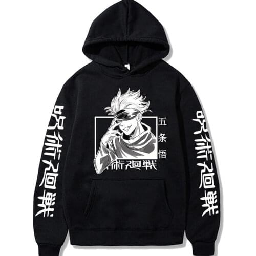 Jujutsu Kaisen Hoodie Hip Hop Anime Pullovers Tops Loose Long Sleeves Oversized Autumn Man Sweatshirts