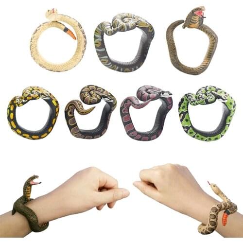 Simulation Snake Bracelet Toy Tricky Spoof Python Novelty Funny Snake Whole Person Prank Animal Model Kids Adult Halloween Gifts