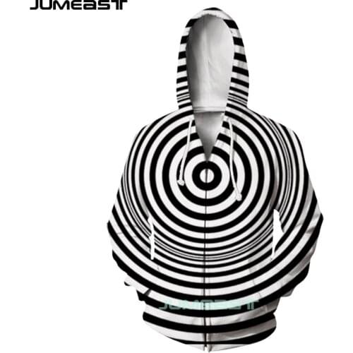 Jumeast Brand Men Women 3D Printed Visual Illusion Long Sleeve Jacket Sport Pullover Fashion Spring Zipper Hoodies