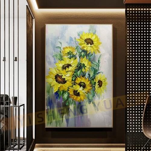 Handmade Paintings Wall Art Oil Paintings Colors Abstract Picture Home Decor Canvas Flowers For Living Room Modern No Frame