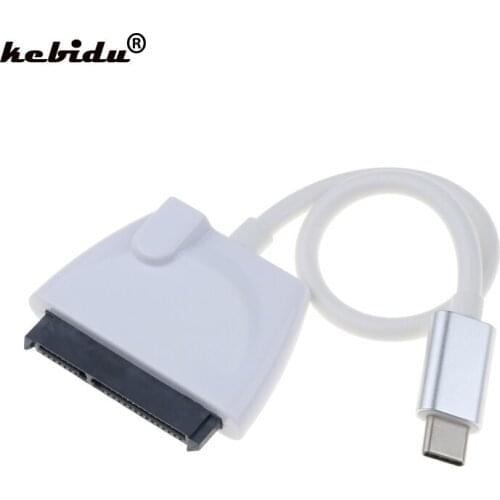 Kebidu New 10Gbps Type C USB 3.1 to SATA III HDD SSD Adapter Cable For 2.5 Inch SATA Drive Support USAP 7+15 Pin
