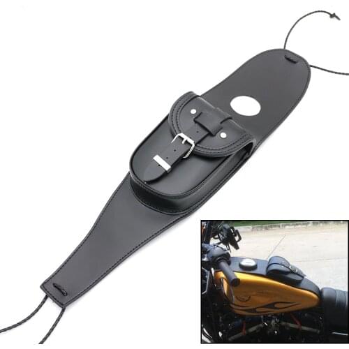 Leather Motorcycle Tank Bag Cover Panel Pad W/Pouch Motorbike Oil Fuel tank Bag For Harley SPORTSTER XL883 1200