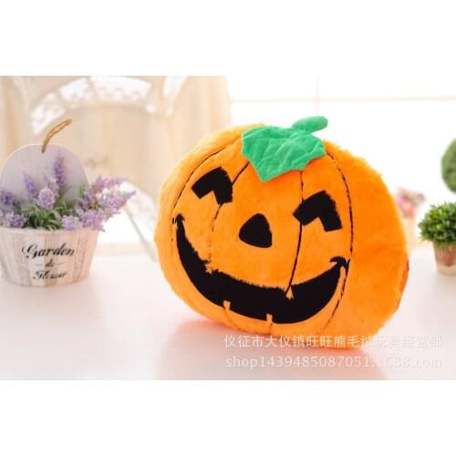 Halloween creative plush toy glow pillow sound music funny pumpkin pillow