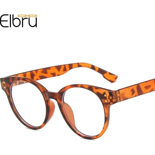 Elbru Retro Anti-blue Ray Round Glasses Frame High Definition Lens Plain Glasses Fashion Colorful Oversized Frame Goggles Unisex