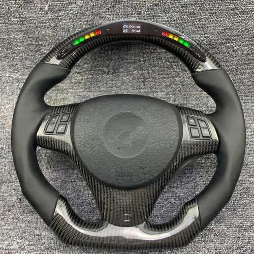 Modification of Steering Whee Fit For BMW M3M5 1- 4 Series E80 E90 X5 X6 Carbon Fiber LED Itlay Alcantara Car Steering Wheel