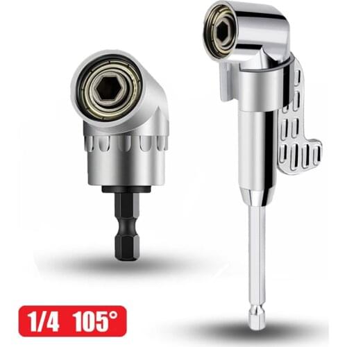 105 Degree Angle Screwdriver Set Holder Adapter Adjustable Bits Nozzles Angle Screw Driver Tool 1/4" Inch Magnetic Angle Driver