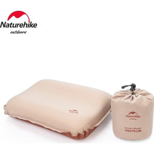 Naturehike Outdoor 3D High Stretch Sponge Automatic Inflatable Pillows Silent Travel Camping Compressed Pillow Easy To Carry