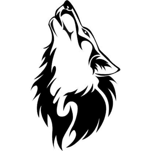 9.5*15.8CM Howling Wolf Creative Car Body Decorative Decal Vinyl Waterproof Outdoor Car Stickers Black/Silver S1-2269