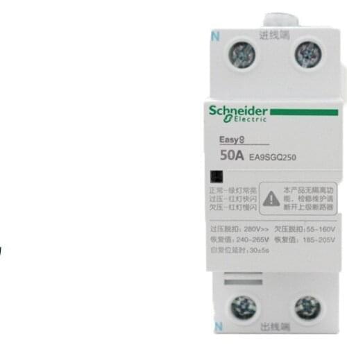Original Export EA9SGQ Instantaneous Voltage Coil Resettable over-Voltage Protector Ac 2P 50A 230V 50Hz Automatic Reset 25-35s