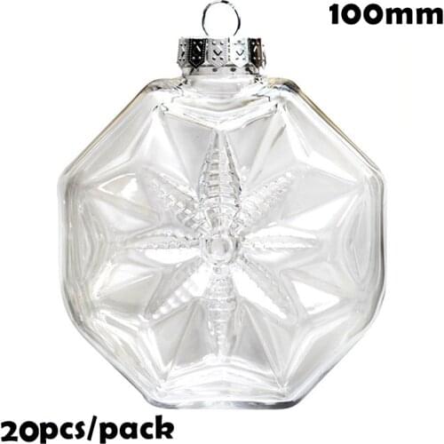 Promotion - 20 Pieces x DIY Paintable/Shatterproof Christmas Decoration Ornament 100mm Fillable Plastic Snowflake