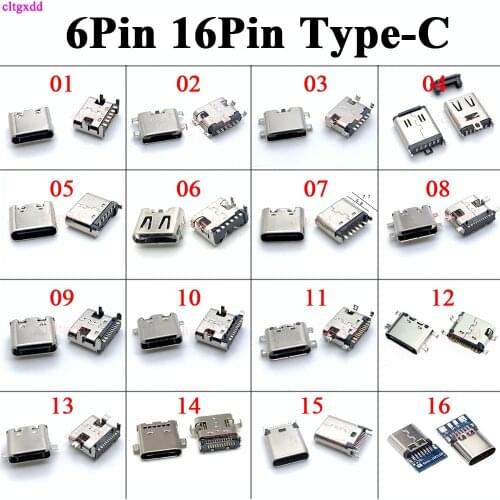Micro USB JACK 3.1 Type-C 6p 14p16pin 24P SMD female connector For Mobile Phone Charging port DIY high current Charging Socket