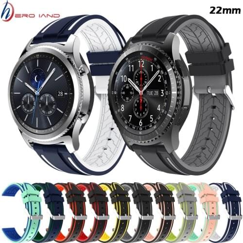 For Samsung galaxy watch 46mm Gear S3 Frontier Strap Silicone Watch Strap Watchband Replacement Sport Bracelet 22mm Watch Band