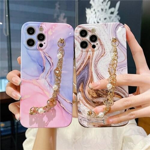 Luxury Bracelet Marble Phone Cases For iPhone 12 Mini 11 Pro XS MAX Soft TPU Cover Case For iPhone XR X 8 7 Plus SE 2020 12Pro