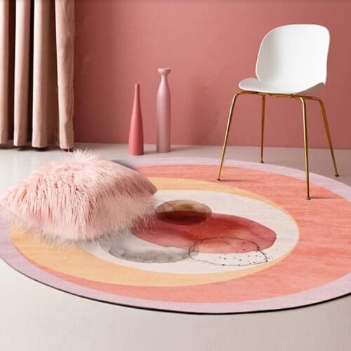 Light Luxury round Carpet Bedroom Living Room Childrens Hanging Basket Computer Chair Floor Mat Mat Girl Bedside Simple Modern